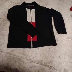 Tommy Hilfiger Black, White, and Red Bomber Jacket